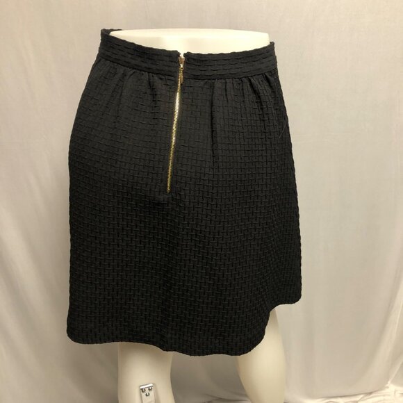 Kensie Skirt Womens Size Small Black Textured Zippered A-Line Office Evening - Picture 4 of 6